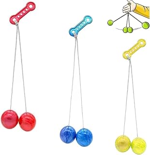 Clacker Ball，Pro-clackers Ball，Ladder Balls, Toss Game Balls, Children's and Adults' Pressure reducing Balls,Used for Training Balance Ability, Concentration ,Retro Toys(3pcs/Random color)