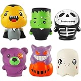 6 Pack Halloween Squishy Toys Slow Rising Slow Rebound Toys Halloween Party Favors Halloween Novelty Toys Stress Relief Squishies Toys for Girls and Boys, Cute Halloween Kids Favors