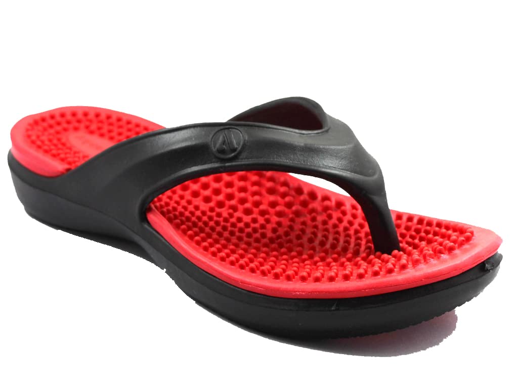 Aqualite Womens Flip-Flops (BLACK RED, numeric_7) (B09S6LS3VT) Amazon Price History, Amazon Price Tracker
