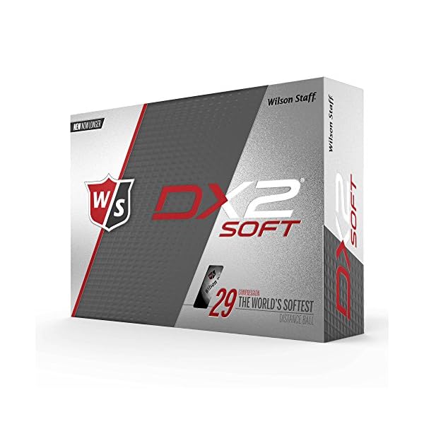 Wilson Staff Herren Golfbälle, 12er Pack, Anfänger, 29er Kompression, Dx2 SOFT, Weiß, WGWP40400
