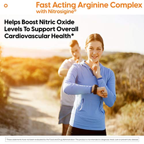 Doctor's Best Fast Acting Arginine Complex W/Nitrosigine, Boost Nitric Oxide, Blood Flow & Vessel Flexibility, Non-Gmo, Vegan, Gluten Free, 750Mg, White (Drb-00406), Tablet, 60 Count #TOP5
