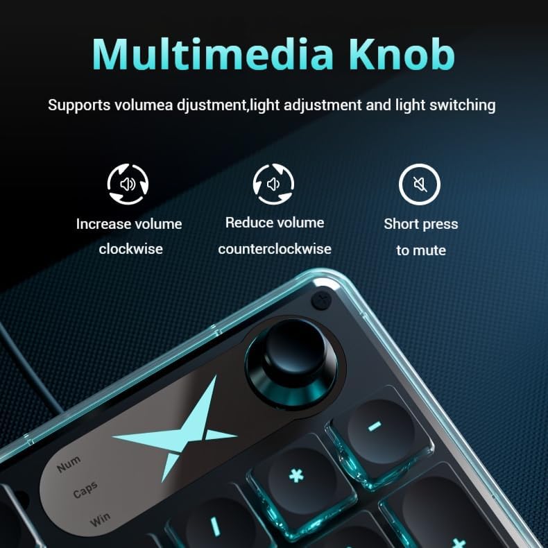 Close-up of the multimedia knob with volume controls