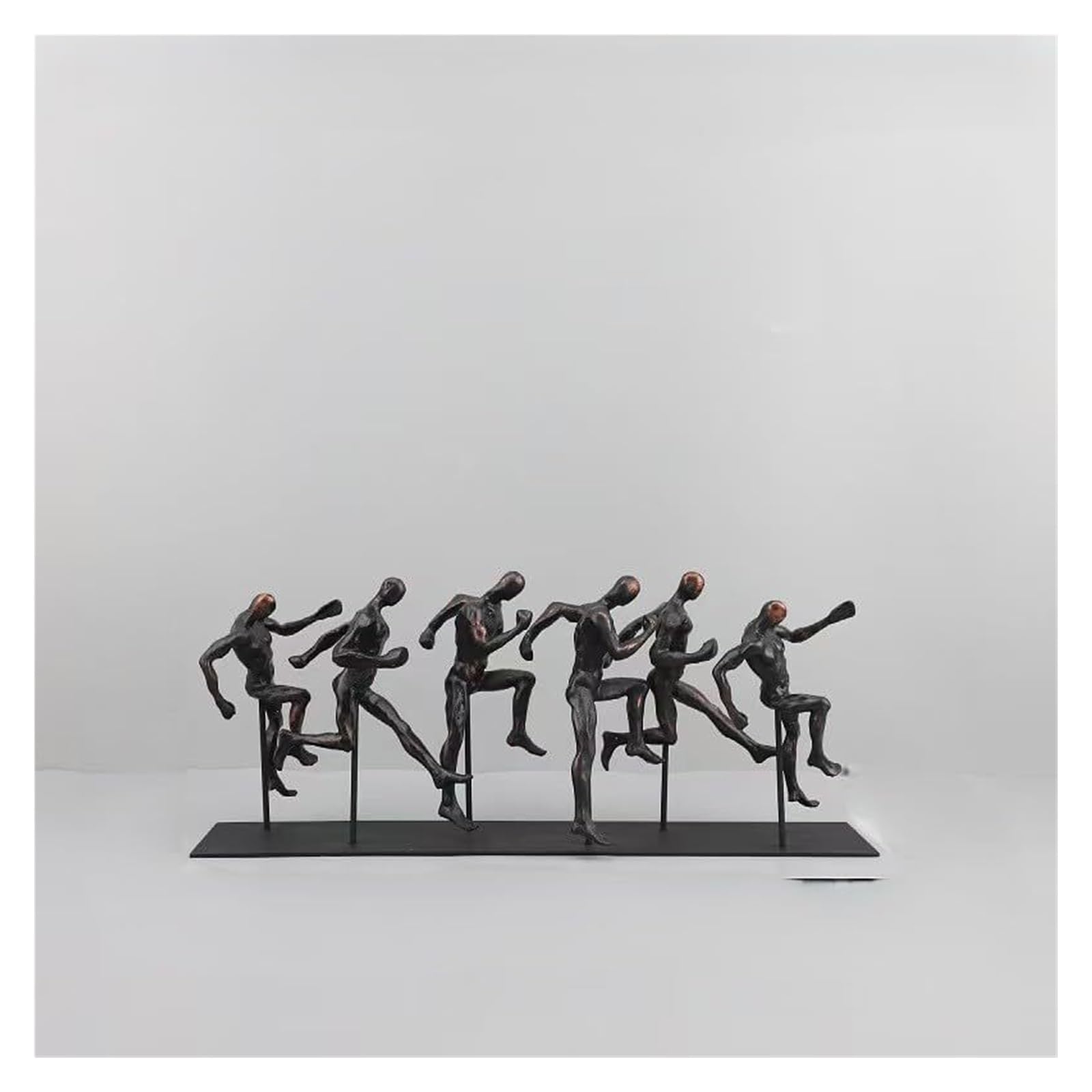 JJJing5 Decor Nordic Retro Running Figure Sculpture Statue Athletic Sprinters Figurine Decor Nightstand Accessories(Bronze Six)