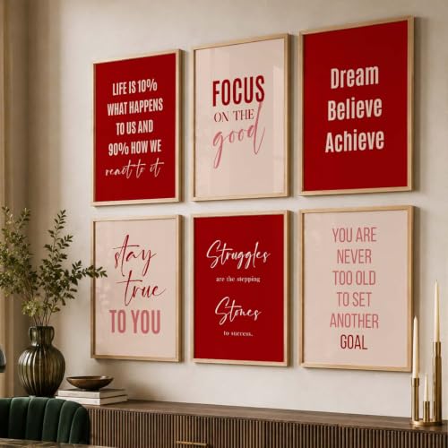 Image of kotart - Quotes Frames for Wall Decor - Motivational Photo Frame for Wall Decoration - Quotes Wall Poster with Frame for Room and Office - Set of 6 (13x17, G)
