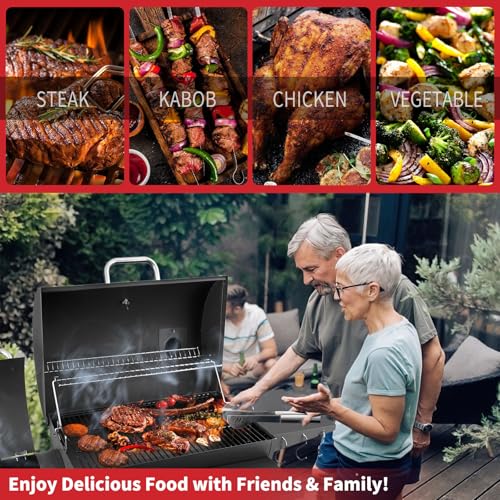 Barrel Charcoal Grill with offset smoker, 714 Square Inches Cooking Area, Outdoor BBQ Grill with Front and Side Shelf, Perfect for Backyard, Patio Parties and Picnics - Image 7