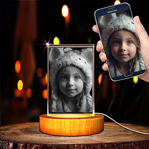 3D Crystal Photo Personalized Gifts Idea With Your Picture, 3D Customized Picture For Graduates Gift, 3D Laser Etched Pictures For Anniversary Couple, Memorial Day, Appreciation, Wedding, Engagement, Graduation, Christmas Gifts #TOP5