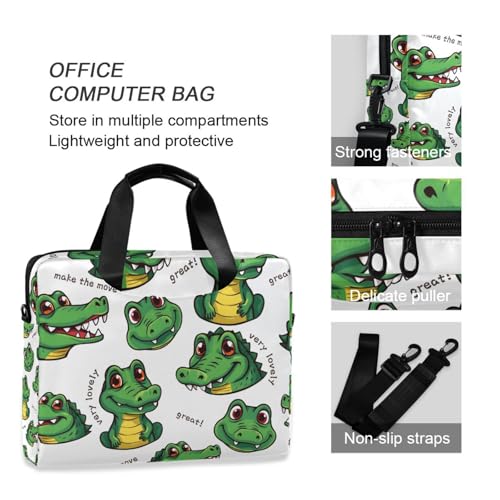 Funda para laptop ALAZA con estampado de cocodrilo verde miniatura 6