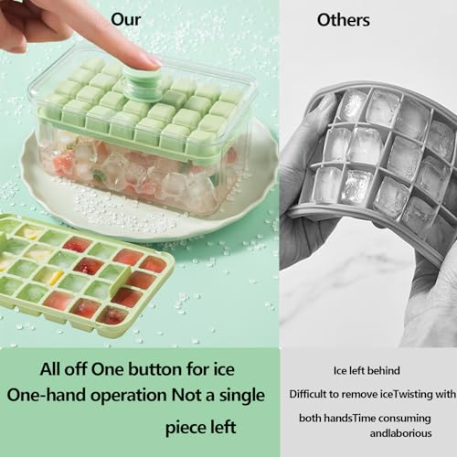 Bandejas para cubitos de hielo con tapa y contenedor, 56 piezas miniatura 7