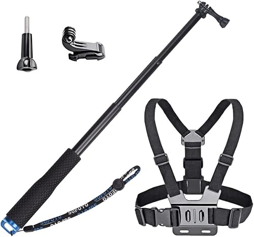 VVHOOY Arnés de pecho para selfie stick compatible con GoPro Hero 11 10 9 8 7 6 5, AKASO EK7000, Brave 4, V50, Dragon Touch Action Camera