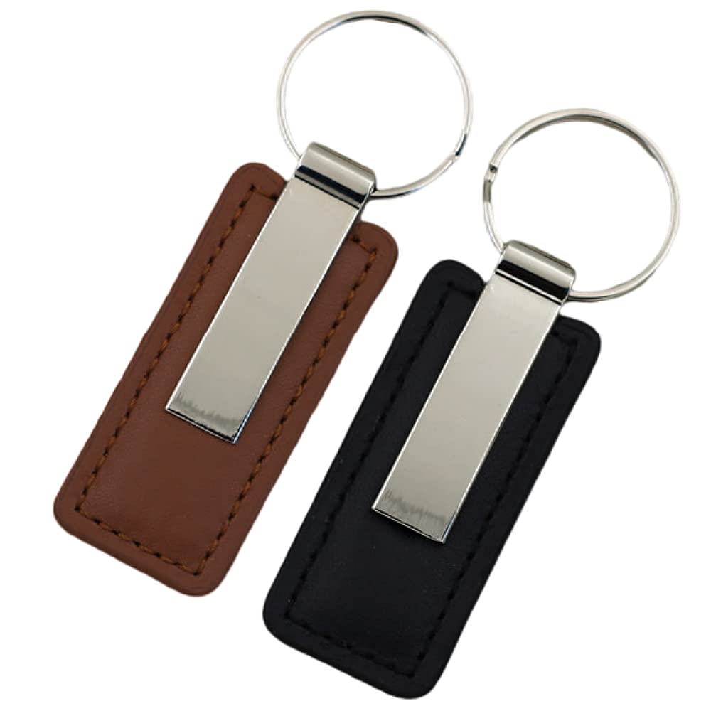 2 Pack Car Keychain Leather Keyring Key Holder for Men Key Ring Chain Key Fob Hanging Ornament
