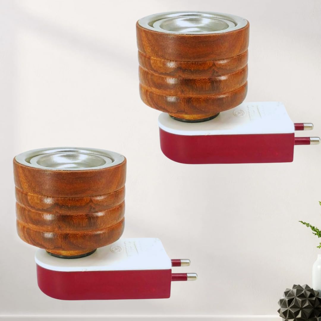 HM 2 Pieces Electric Kapoor Dani Camphor Diffuser Burner| Karpuram Fragrance Machine for Home | Bakhoor Diffuser Burner | Incense Holder | Office | Home