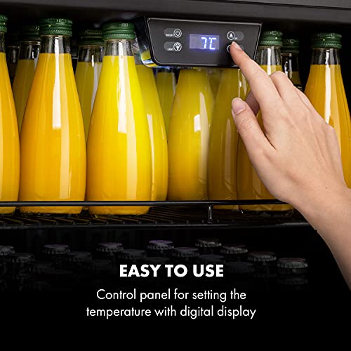 Klarstein Beersafe 5XL drankenkoelkast - koelkast, 148 L voor maximaal 231 drankblikken, 3 metalen planken, glazen deur, vrijstaand, vloerwielen, roestvrijstalen front - Afbeelding 7