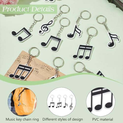 FREEBLOSS 40Pcs Music Note Keychain Music Party Favors Silicone Keychain Bulk Teacher Gifts for Songs Lovers with Gift Bags - Image 3