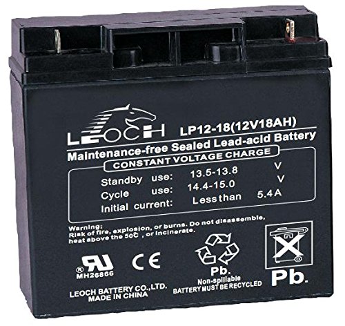 Batterie 12V 18Ah Leoch AGM anti panne de courant pour onduleur
