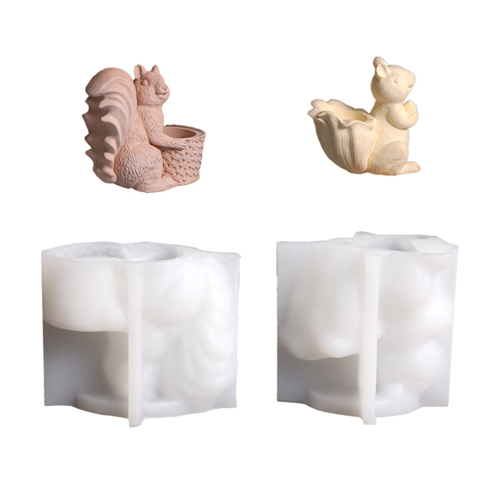 Jazuaiao Artistics Silicone Squirrel Basket 2Pcs High Temperature Resistant Crafting Accessories for Craft Enthusiasts Animal Shaped Silicone