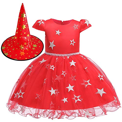 Preisvergleich Produktbild gfjfghfjfh Halloween Kostüm Kinderkostüme Cosplay Mädchen Prinzessin Kleid Hexe Rock Hexe Leistung Kostüme Mit Kappen
