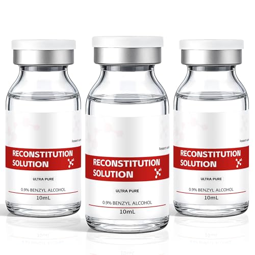 3 Pack Reconstitution Solution 10ml Laboratory Supply Premium Glass Lab Vials with Leak-Proof Cap (Red)