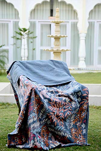 Couvre-lit Kantha 100% coton fait main par des artisans indiens