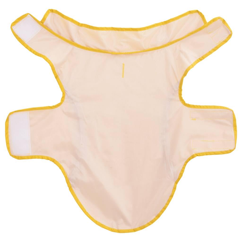 Hund Regenmantel mit Reflexstreifen Polyester Gelb M wetterfester Hundemantel für Gassi Spaziergänge bei Regen und Kälte atmungsaktiv und wasserdicht reflektierende Sicherheitsstreifen