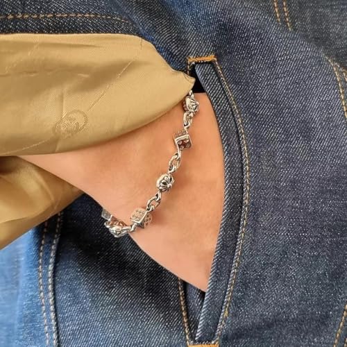 Silver Cross Bracelet & Necklace Set for Men and Women, Stainless Steel Chrome Jewelry, Adjustable Fashion Gift for Couples, Friends, or Anniversaries3