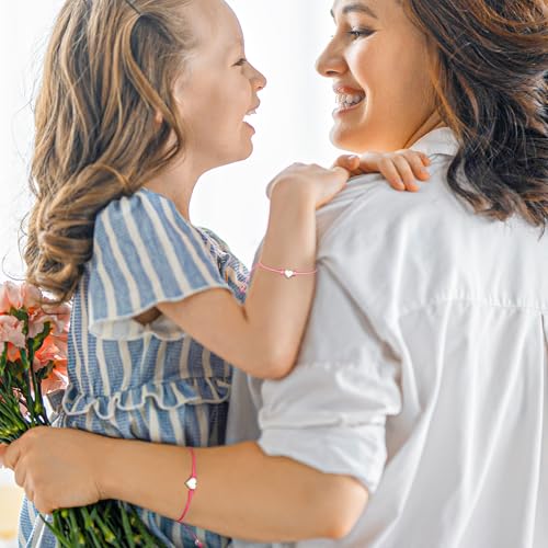 Image of EOBOH Mother's Day Gift Bracelets, Mother's Day Bracelets Adjustable Hearts Mother Daughter with Card, Love Mothers Day Gifts for Grandma Daughter Accessories