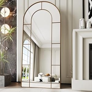 Large Mirror Full Length,Nano Glass Arched Mirror, Large Floor Mirrors 34″x76″,Window Mirro,Standing Mirrors,espejos para dormitorio(Antique)