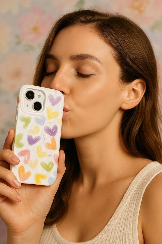 Image of COVERLY for iPhone 15 Pro Max 3D Colorful Vibrant Doodle Phone Case, Luxury Texture Trendy Retro Cute Girly Sexy Artistic Stylish Design -Aesthetic Shades Princess Cover for Apple iPhone 15 Pro Max