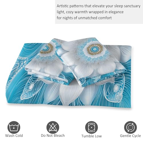 Housse de couette mandala 200x200 en microfibre douce et respirante