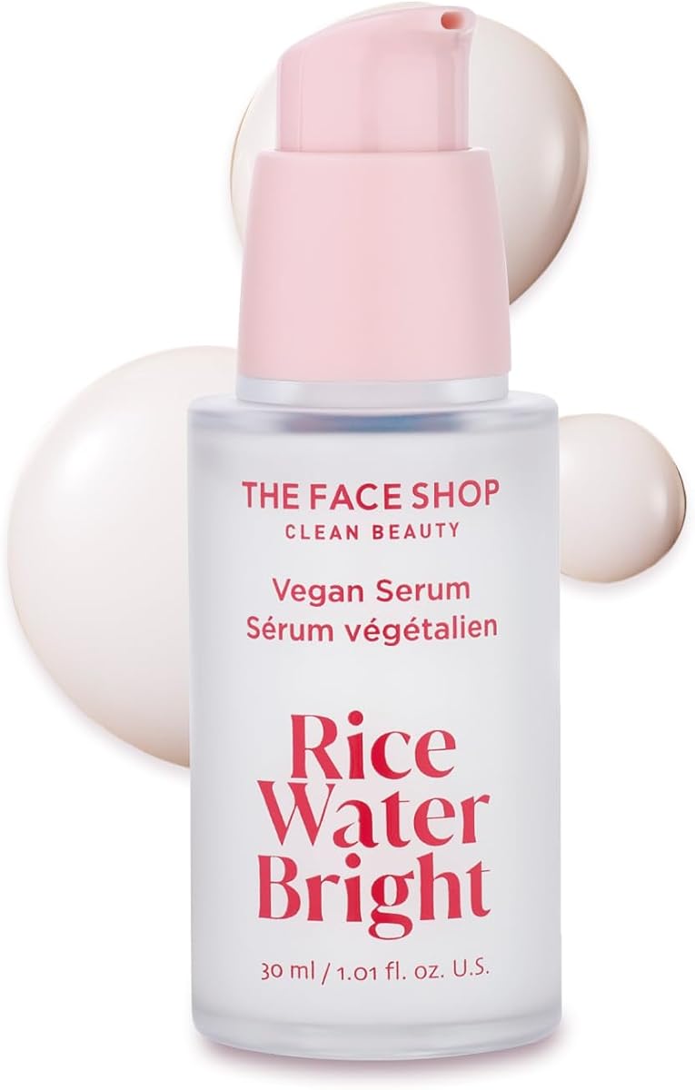 Suero vegano brillante de agua de arroz - Trata el tono desigual de la piel y la sequedad, ilumina, nutre, hidrata - Agua de arroz, ácido hialurónico, niacinamida - Cuidado de la piel coreano
