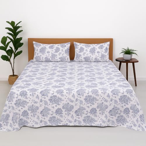 Bhoomi Impex King Size Bedsheet - Paisley Dreams Print - 100% Microfiber - 102 x 108 Inches - Soft, Breathable & Wrinkle-Free - Includes 2 Pillow Covers