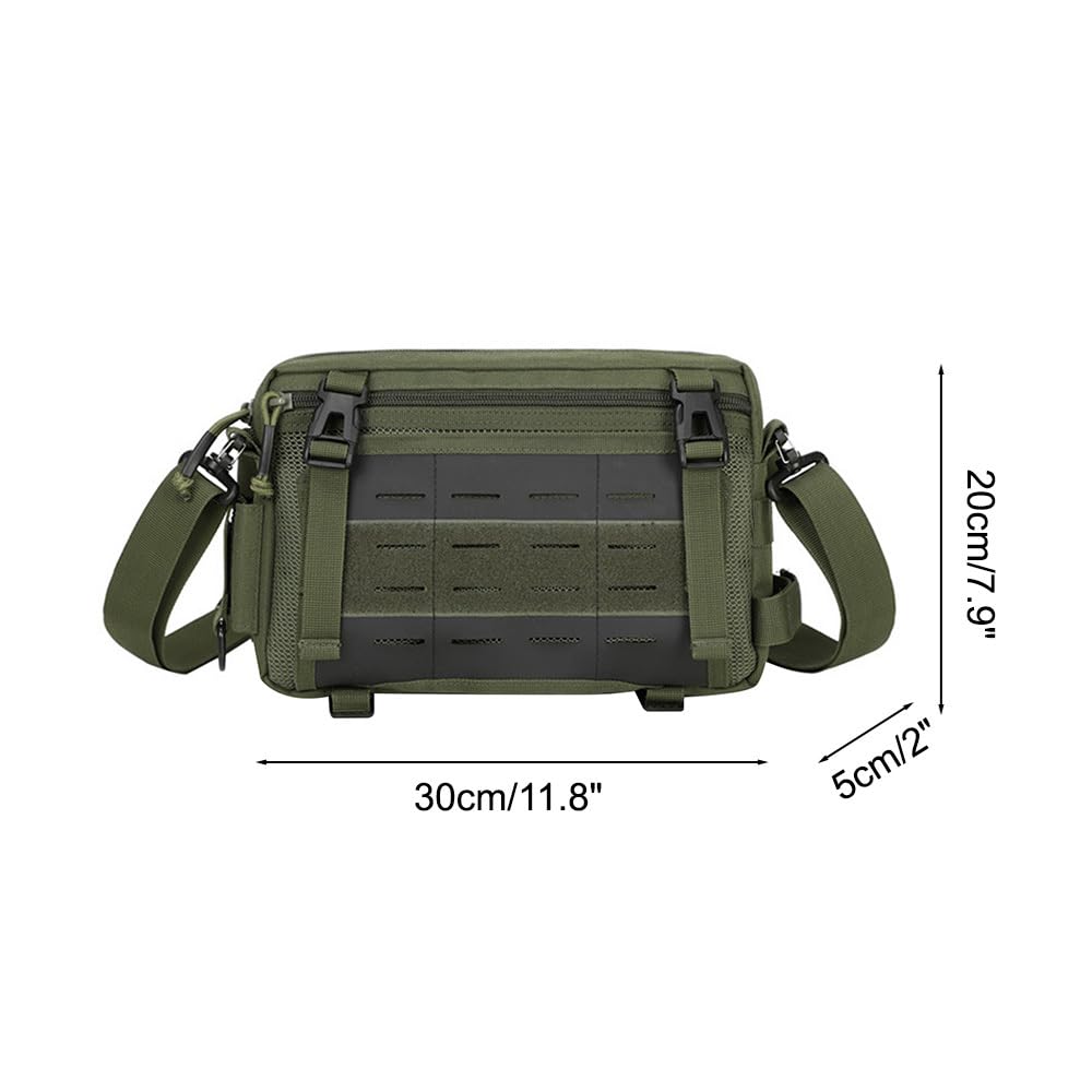 Bolsa táctica de hombro impermeable para señuelos de pesca Molle para camping, escalada, senderismo, viajes, verde, Classique