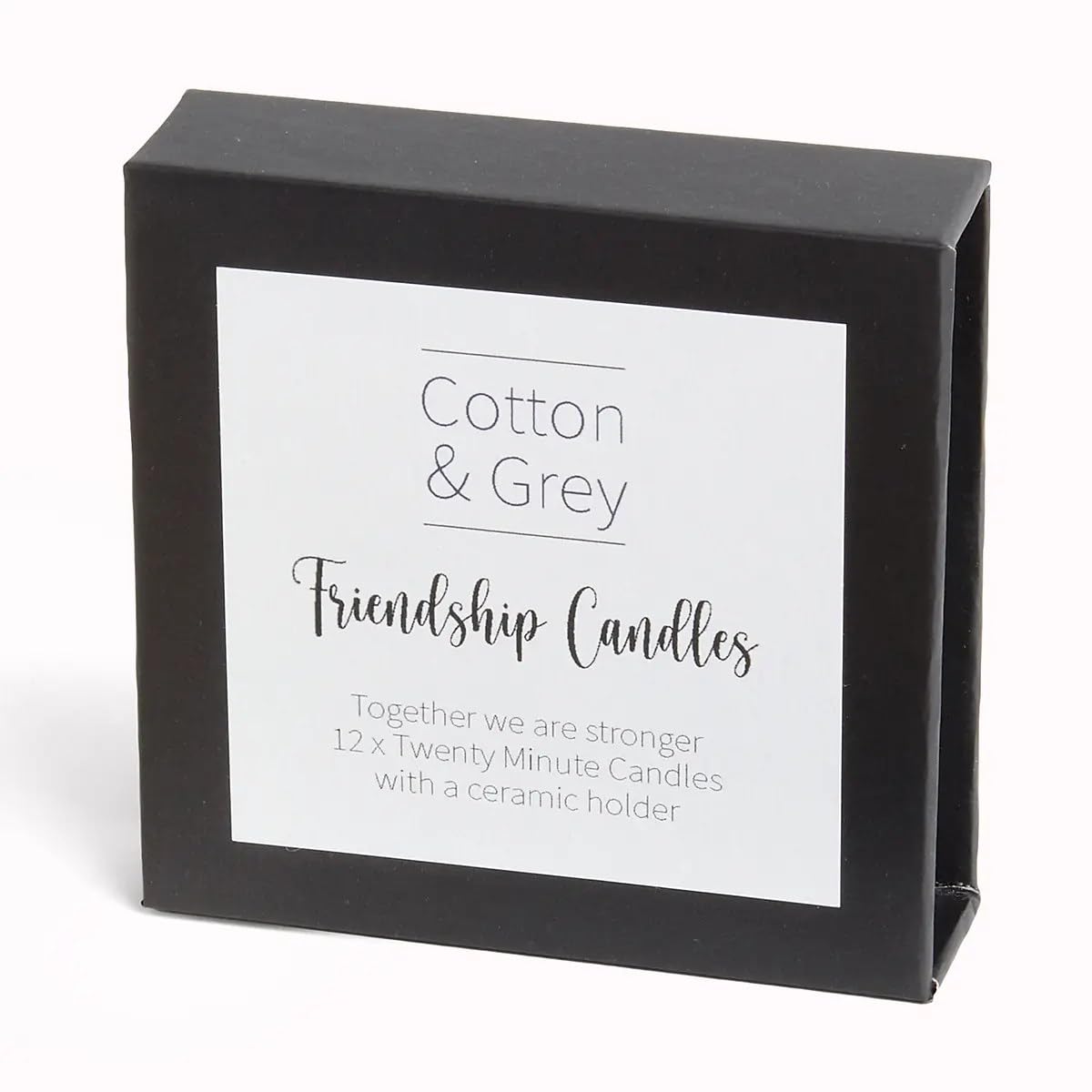 Cotton & Grey Natural Friendship Candles By - 12 Pure Beeswax Twenty Minute Candles With Ceramic Holder