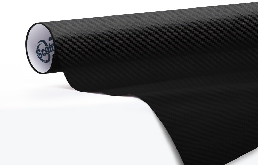 Scotchprint Series 1080 Black Carbon Fiber Vinyl Car Wrap Film Sheet Roll - 3M1080-1ft x 1ft (sq/ft) (12in x 12in)