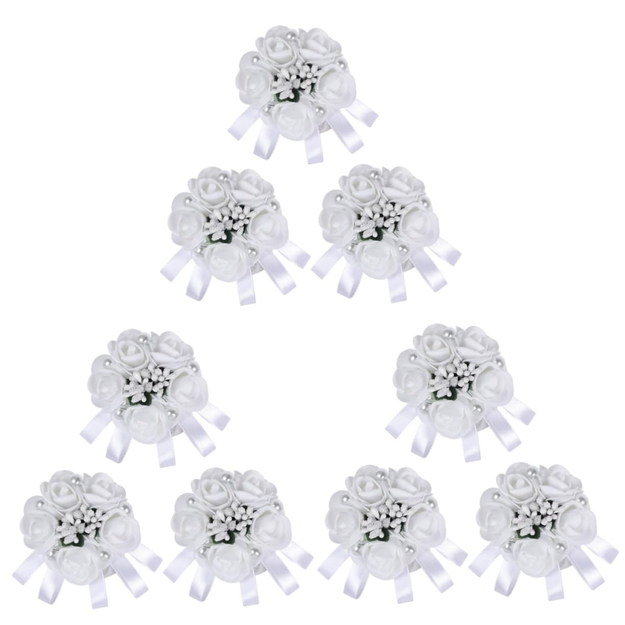 LIFKOME 9pezzi Bracciale Artificiali Corsage per Sposa e Damigelle Decorazione per Matrimonio e Speciali e Confortevole