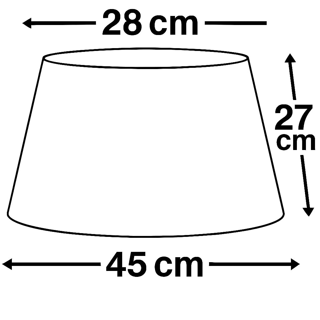 45 Cône cm Abat-jour, Tissu en Coton avec dos en PVC blanc, Produit fait main, pour Lampe de table, Lampadaire (Beige)
