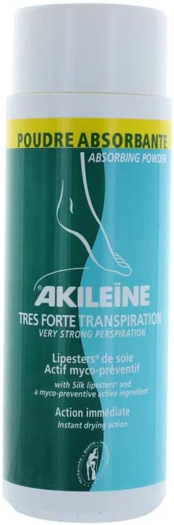 Akileine Absorbing Foot Powder for Perspiration and Odor, 2.5 oz.