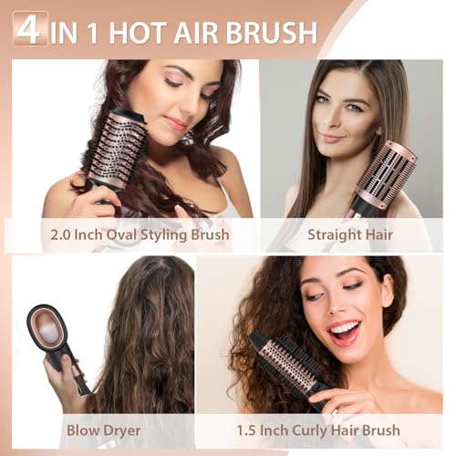 Image of Natrial Hair Dryer Brush Blow Dryer Brush in One Hot Air Brush for Drying and Straightening, Volumizer Multi-Styler Smooth Curls for All Hair Types, Frizz-Free Blowout Brush for Salon Quality