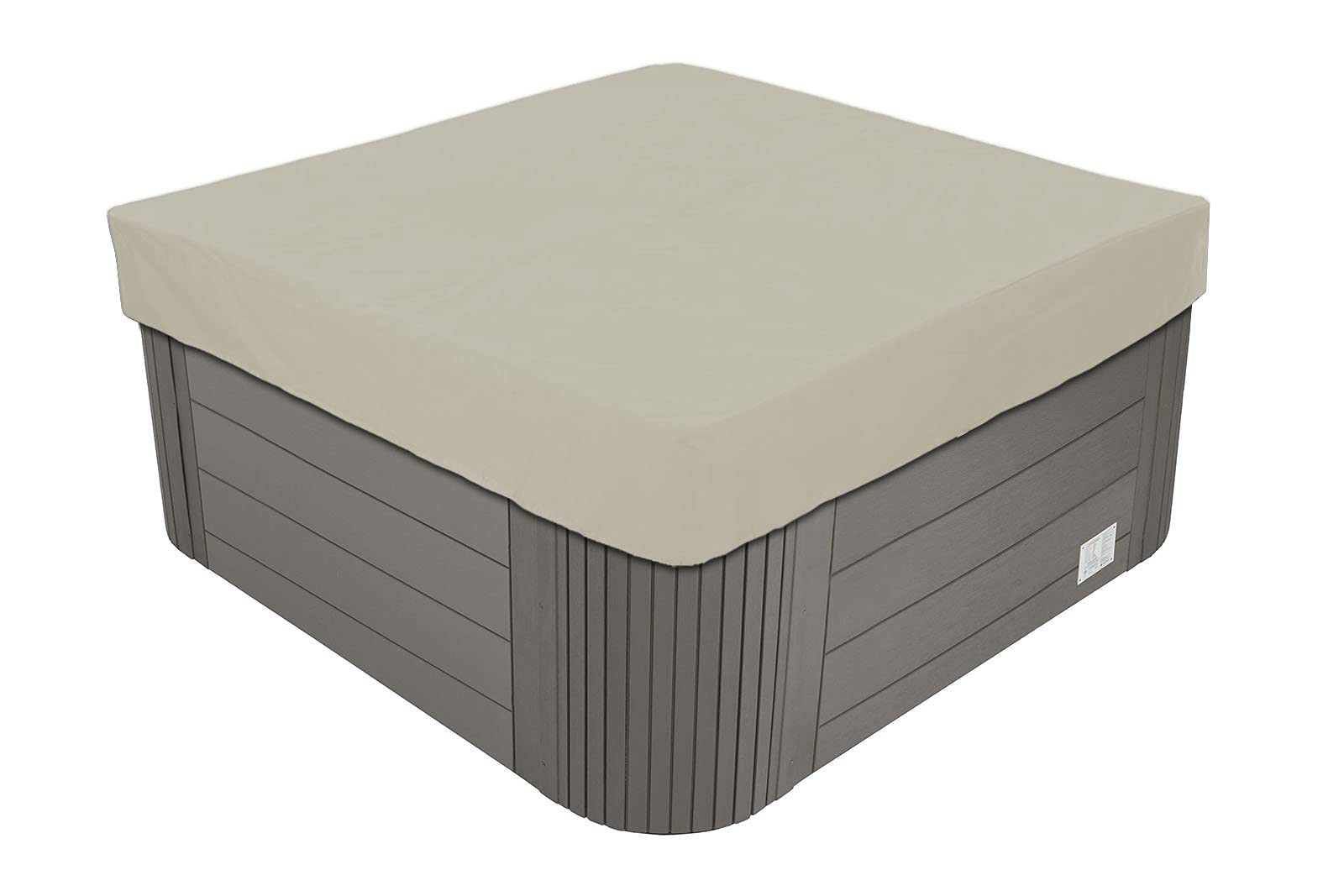 Wanna z hydromasażem wodoodporna pyłoszczelna odporna na promieniowanie UV tkanina Oxford ochronna do ogrodowych jacuzzi beżowa 244 x 244 x 30 cm