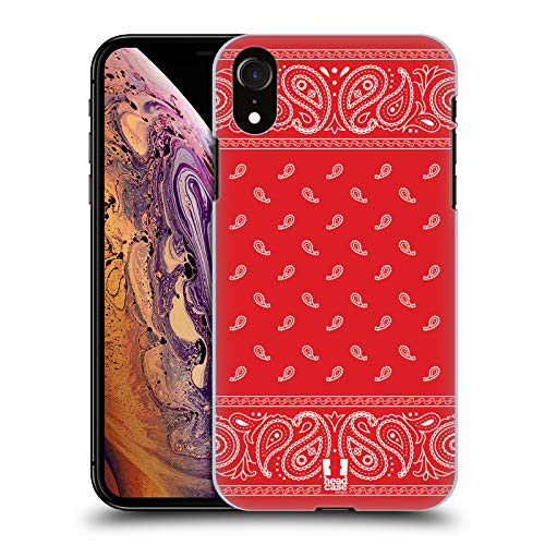 Head Case Designs Quadrato Rosso Paisley Bandana Classica Custodia Cover Dura per Parte Posteriore Compatibile con Apple iPhone XR