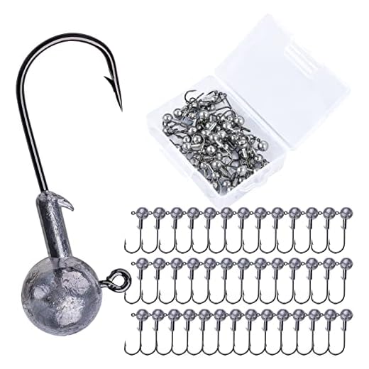 Goture Round Jig Head, Lead Jig Head Hooks for Freshwater Saltwater Fishing, Swimbait Jig Heads with Fishing Box for TroutBass Fishing, Crappie Pro Jig Heads