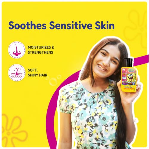Image of SpongeBob Shampoo for Girls (8-12 Years) | Gentle Daily Scalp Cleanse | Honey & Coconut Formula | 200ml
