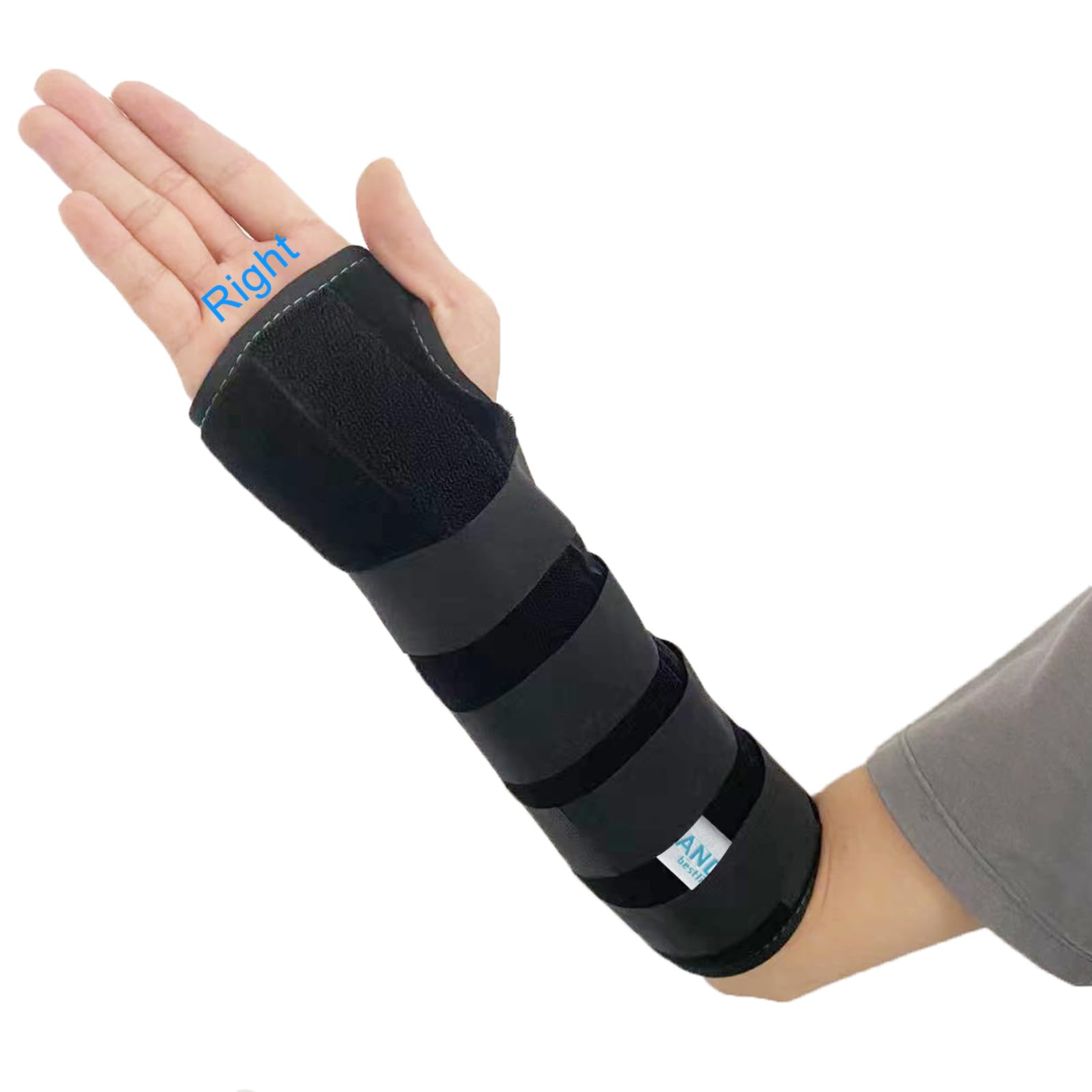 Unisex Forearm and Wrist Support Splint Brace Double Fixation Wrist Brace for Carpal Tunnel,Adjustable Night Time Forearm Immobilizer Brace Splints,12.2 inch (31cm) length(RH/L)