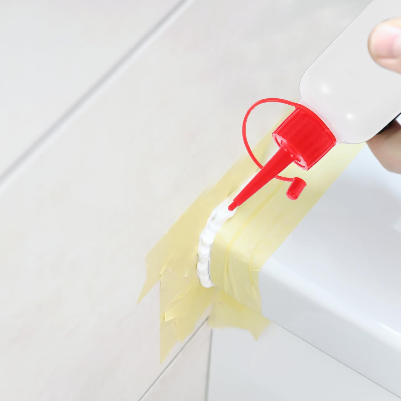 OSALADI 10 botellas de plástico transparentes con aplicador de punta estrecha para aplicar pegamento, botellas de color con punta de aguja, color rojo