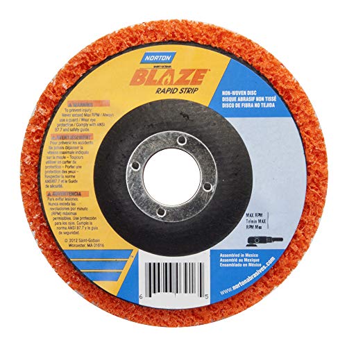 10/PK Norton Blaze Rapid Strip 4-1/2 in x 7/8 in Extra Coarse Type 27 Depressed Center Disc Ceramic Alumina // 66623303783