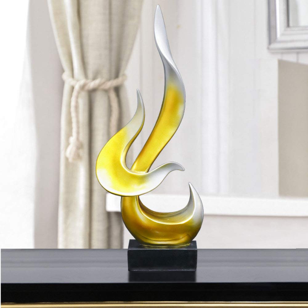 Statue en résine abstraite feu de 40 cm pour décoration de maison et bureau