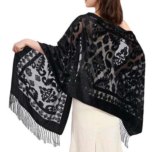 Traditional Chinese Dress Shawl Embroidery Tassels Headscarf For Women Weddings Evening Parties And Formal Occasion