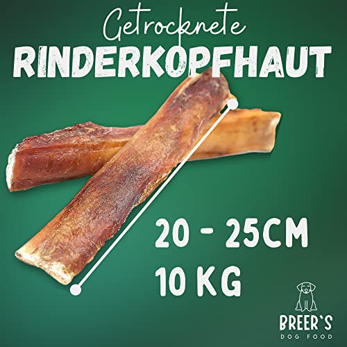 BREERs getrocknete Rinderkopfhaut für Hunde 25cm, 10kg Belohnung-Snack getreidefrei, Deutsche Herstellung, Leckerli Hundekauartikel Kauartikel große Hunde