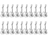 PPhtony Vintage Guitar Charms Music Theme Instrument Pendant for Bracelet Earring Necklace Keychain Jewelry Making Cards Scrapbook Gift Christmas Ornaments DIY Craft, 20PCS (Antique Silver)