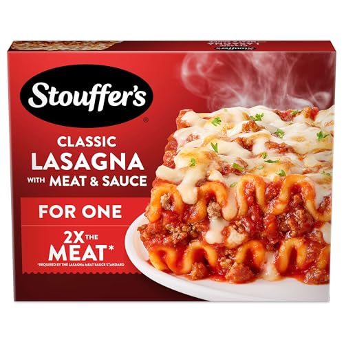 Stouffer's Lasagna With Meat & Sauce, Single Serve, Frozen Entrees For One, Ready To Cook Easy...