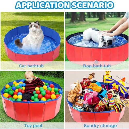 Hundepool, Faltbarer Hundepool, Tierpool, Planschbecken für Hunde, Tragbarer Hundepool, Haustierpool aus PVC, Hundepool für Hunde und Kinder (60 x 20 cm)